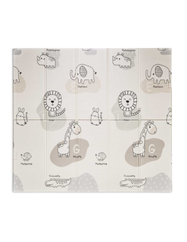 Alfombra de juegos bebé Trendy 200x180 Reversible Animal Grises