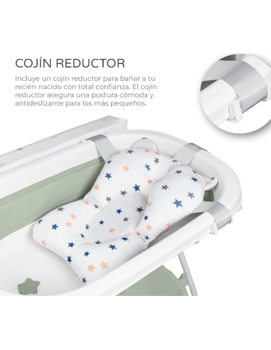 Cambiador con bañera plegable Zoe Verde