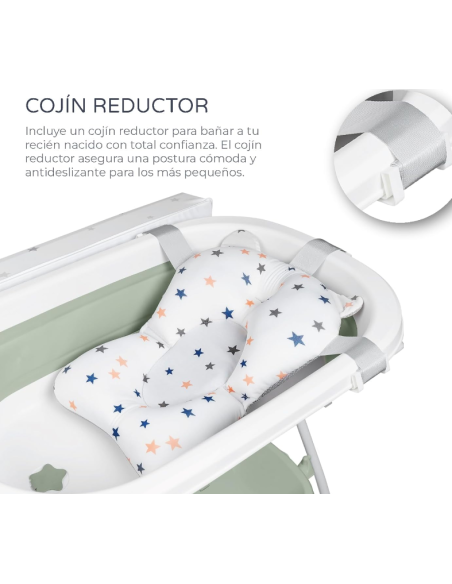 Cambiador con bañera plegable Zoe Verde