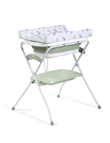 Cambiador con bañera plegable Zoe Verde