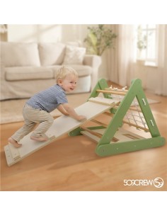 Triangulo Escalada Montessori Verde/Madera 2