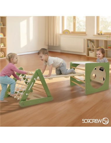 Triangulo Escalada Montessori Verde/Madera