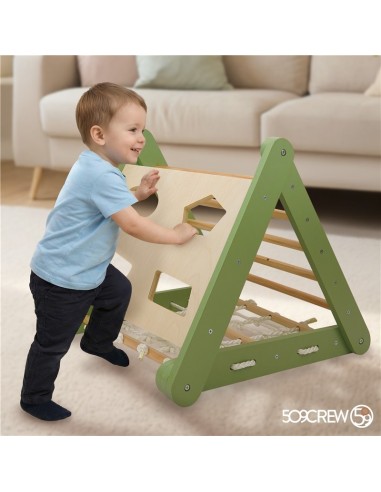 Triangulo Escalada Montessori Verde/Madera
