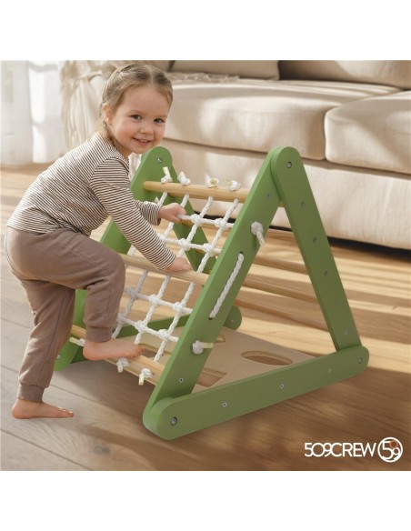 Triangulo Escalada Montessori Verde/Madera