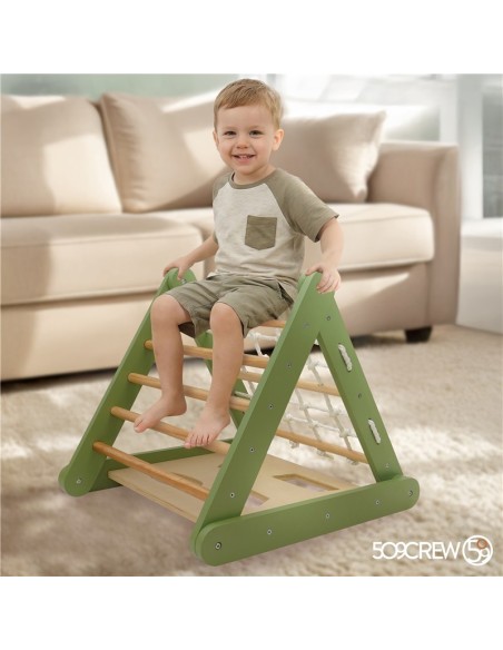 Triangulo Escalada Montessori Verde/Madera