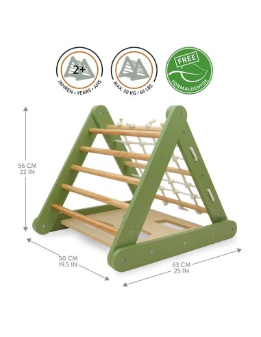 Triangulo Escalada Montessori Verde/Madera