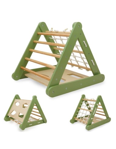 Triangulo Escalada Montessori Verde/Madera