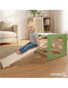 Cubo Escalada Montessori Verde/Madera 2
