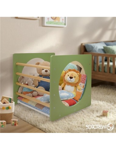 Cubo Escalada Montessori Verde/Madera