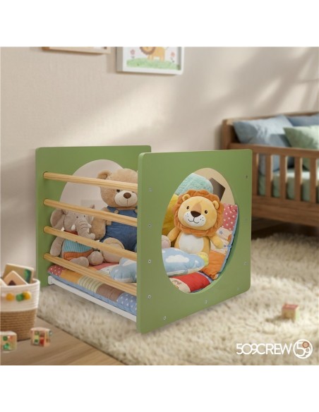 Cubo Escalada Montessori Verde/Madera
