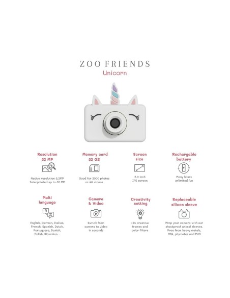 Cámara Digital Zoo Friends Unicornio The Zoofamily