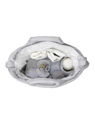 Bolso Canastilla Little Bloom Vichy Gris