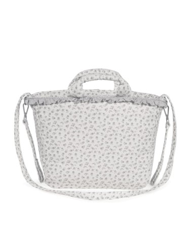 Bolso Canastilla Little Bloom Flor Gris