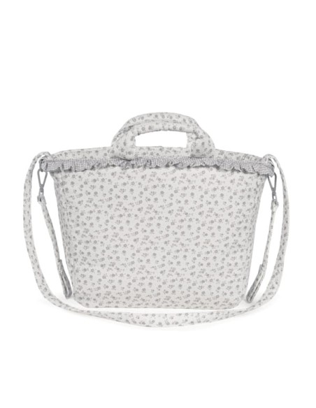 Bolso Canastilla Little Bloom Flor Gris