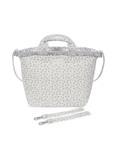 Bolso Canastilla Little Bloom Flor Gris