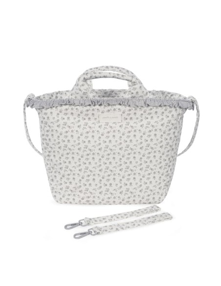 Bolso Canastilla Little Bloom Flor Gris