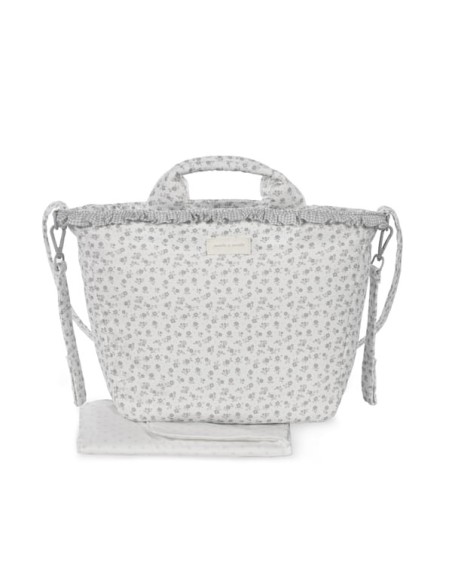 Bolso Canastilla Little Bloom Flor Gris