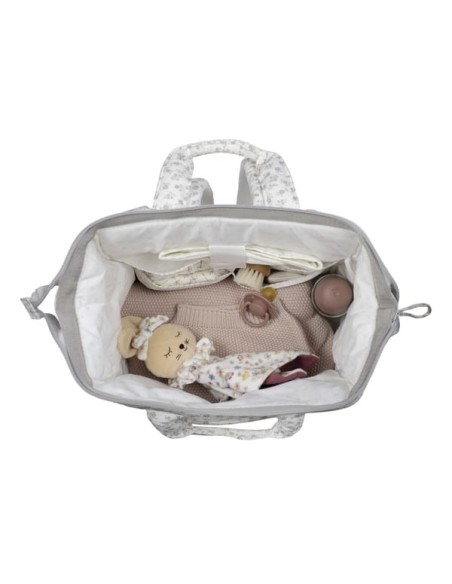 Mochila Little Bloom Flor Gris