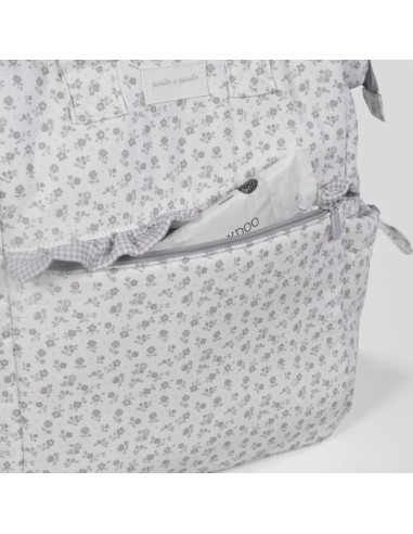 Mochila Little Bloom Flor Gris