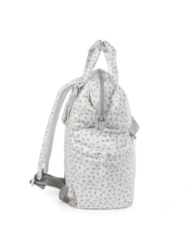 Mochila Little Bloom Flor Gris