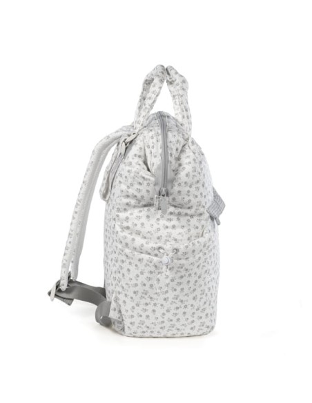 Mochila Little Bloom Flor Gris