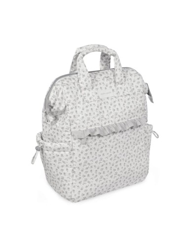 Mochila Little Bloom Flor Gris