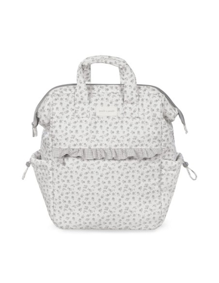 Mochila Little Bloom Flor Gris