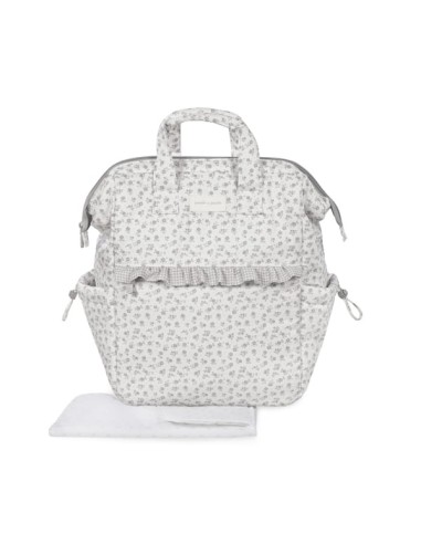 Mochila Little Bloom Flor Gris