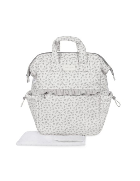 Mochila Little Bloom Flor Gris