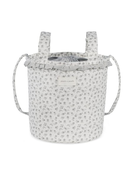 Bolso Bucket Little Bloom Flor Gris