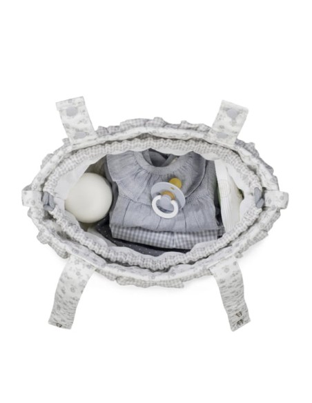 Bolso Bucket Little Bloom Flor Gris