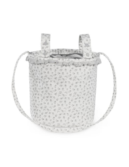Bolso Bucket Little Bloom Flor Gris