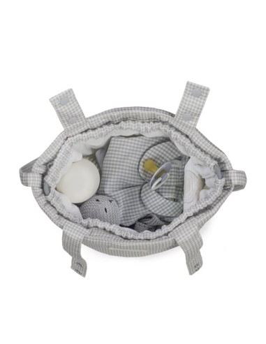 Bolso Bucket Little Bloom Vichy Gris