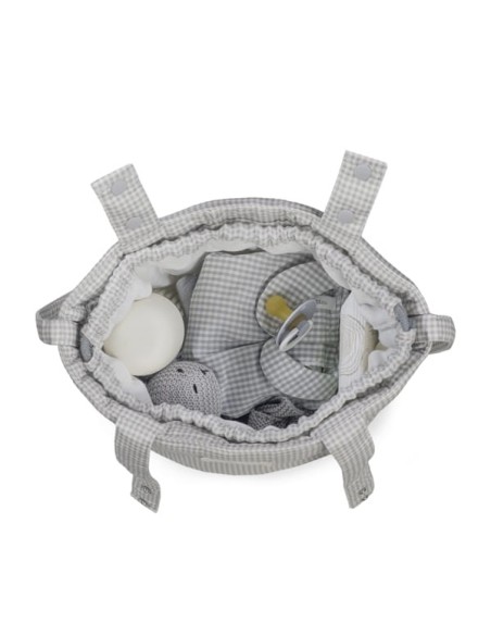 Bolso Bucket Little Bloom Vichy Gris