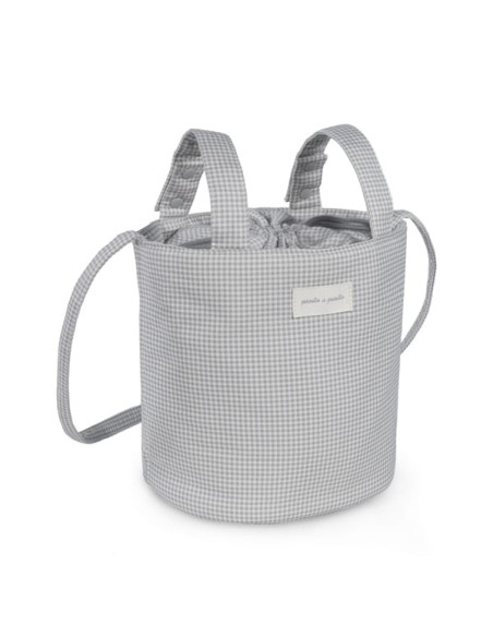 Bolso Bucket Little Bloom Vichy Gris