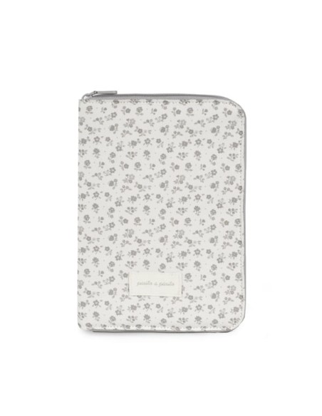 Portadocumentos Little Bloom Flor Gris