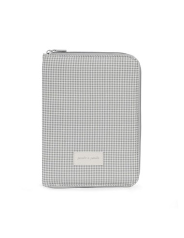 Portadocumentos Little Bloom Flor Gris