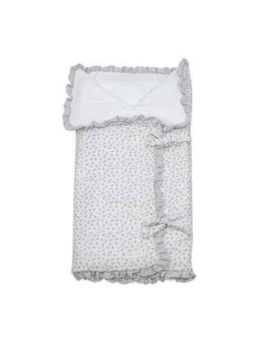 Arrullo/Manta Little Bloom Flor Gris