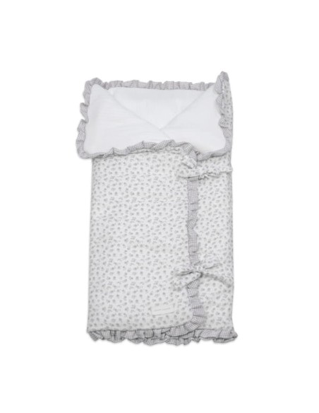 Arrullo/Manta Little Bloom Flor Gris