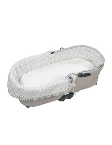 Cubre Cucu Dual + Sábana Little Bloom Flor Gris