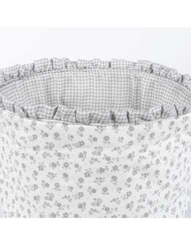 Cesta organizadora Little Boom Flor Gris