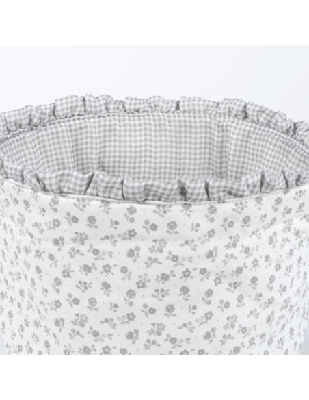 Cesta organizadora Little Boom Flor Gris