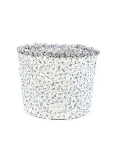 Cesta organizadora Little Boom Flor Gris
