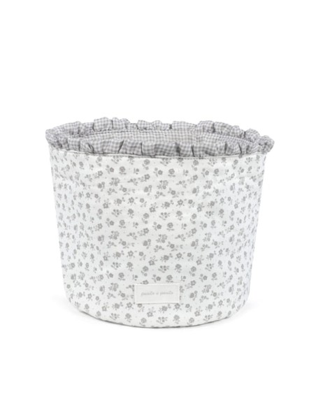 Cesta organizadora Little Boom Flor Gris