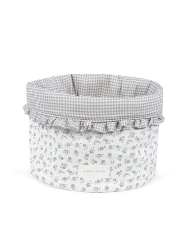 Cesta organizadora Little Boom Flor Gris