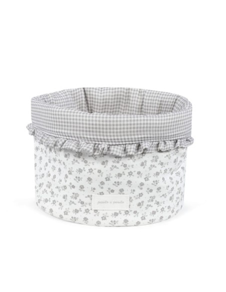 Cesta organizadora Little Boom Flor Gris