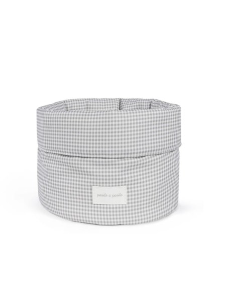 Cesta organizadora Little Boom Vichy Gris