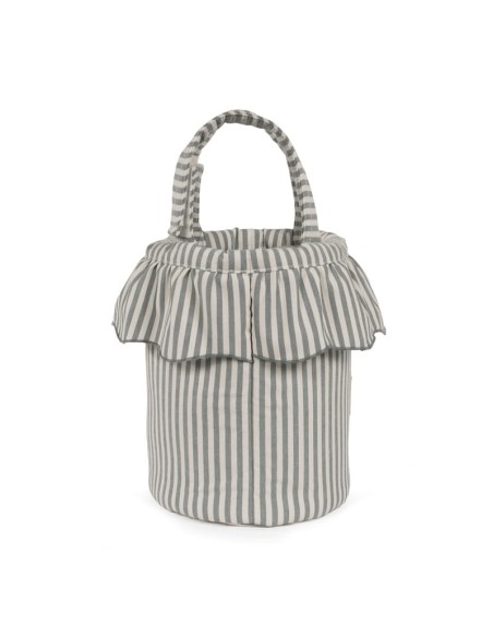 Bolso Bucket Praliné Rayas Matcha