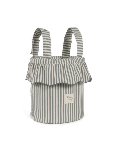 Bolso Bucket Praliné Rayas Matcha