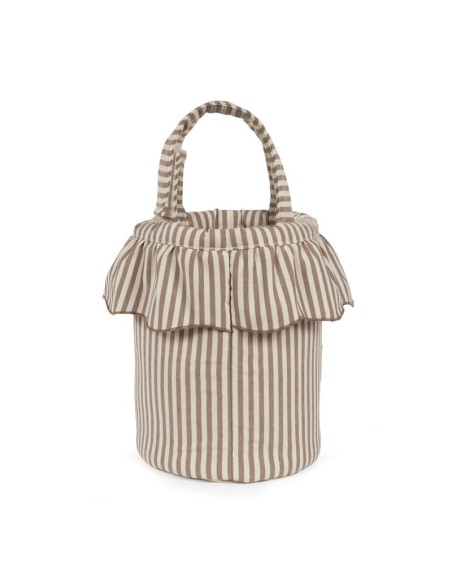 Bolso Bucket Praliné Rayas Moka